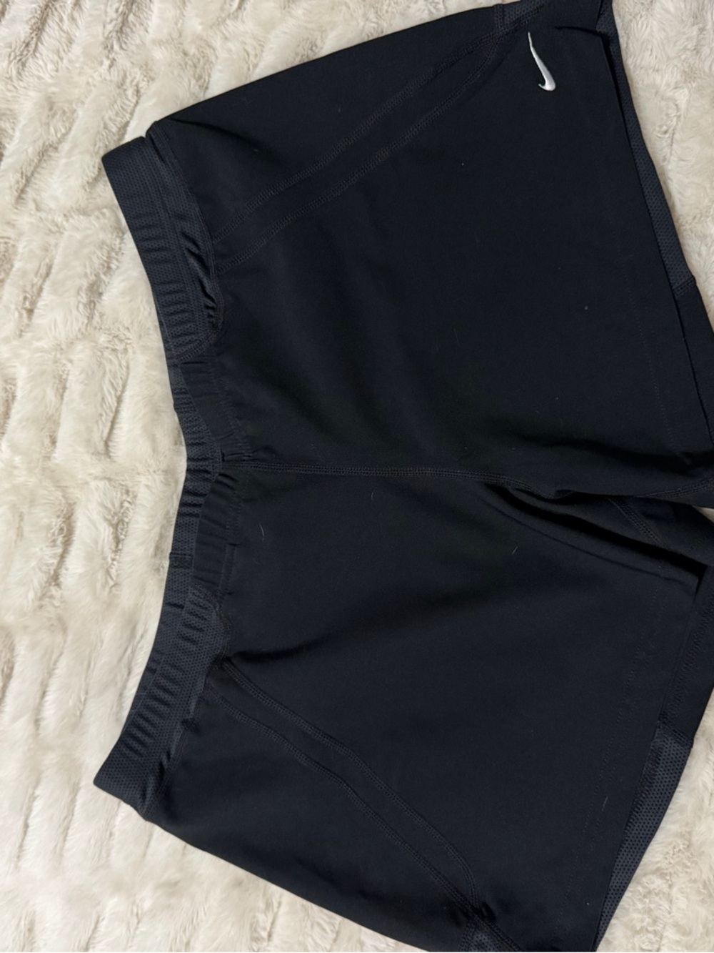 Nike Women's Black Performance Running Shorts with Mini Swoosh